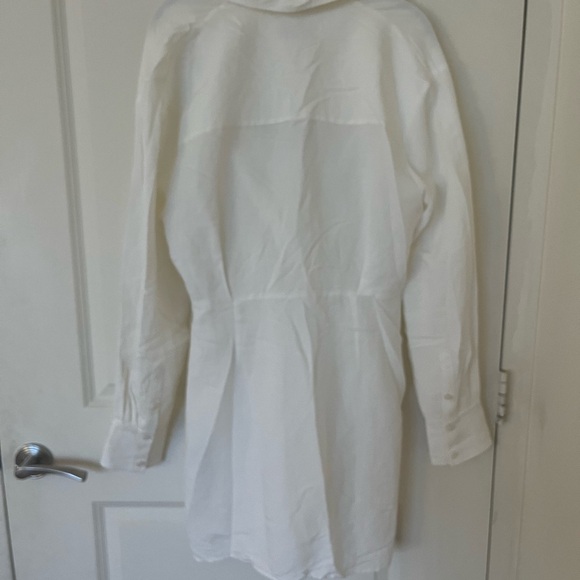 & Other Stories collared White Wrap Mini Dress sz 10 - Picture 4 of 5